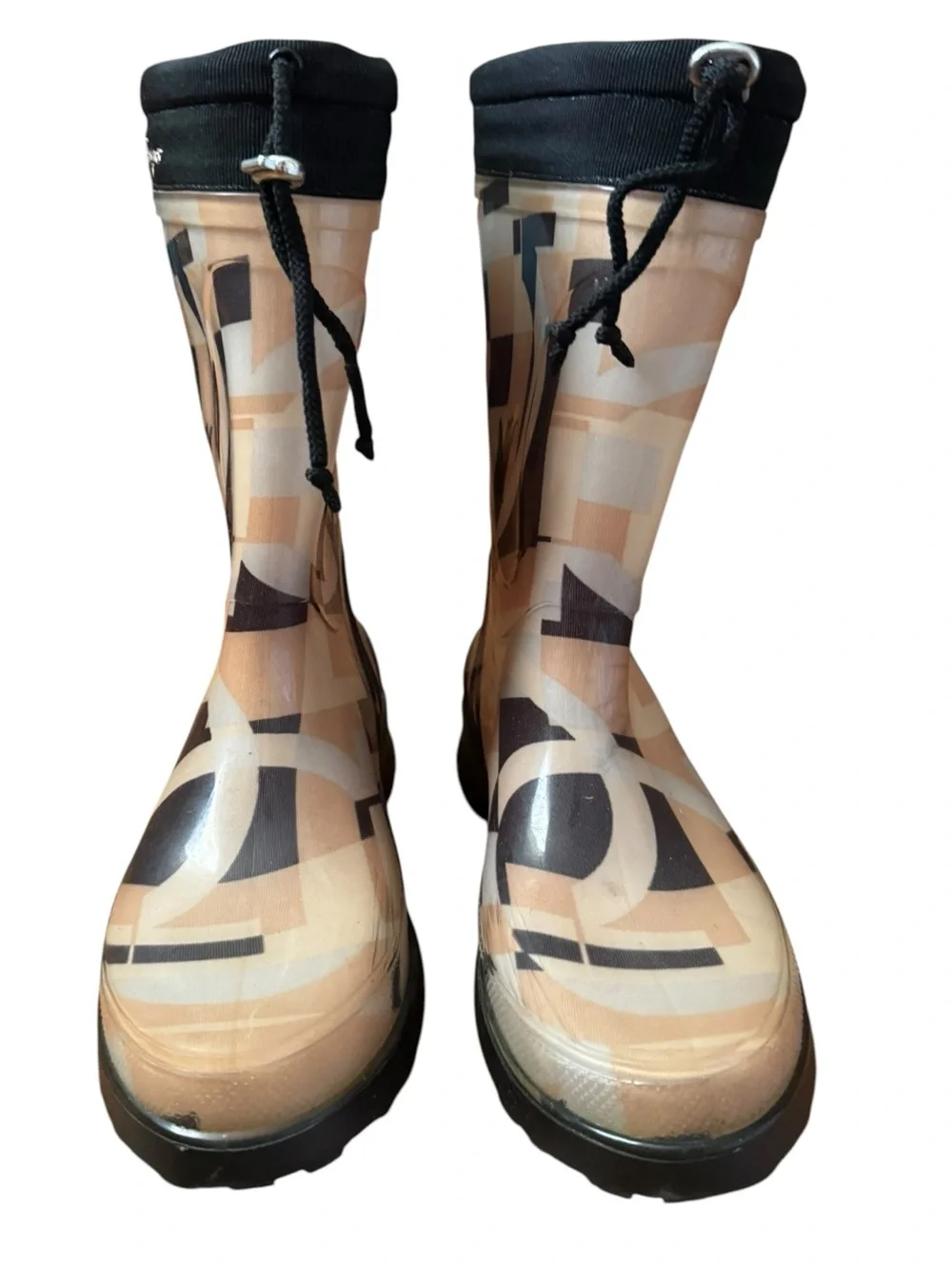 Like New Y2K Salvatore Ferragamo Graphic Rain Boots